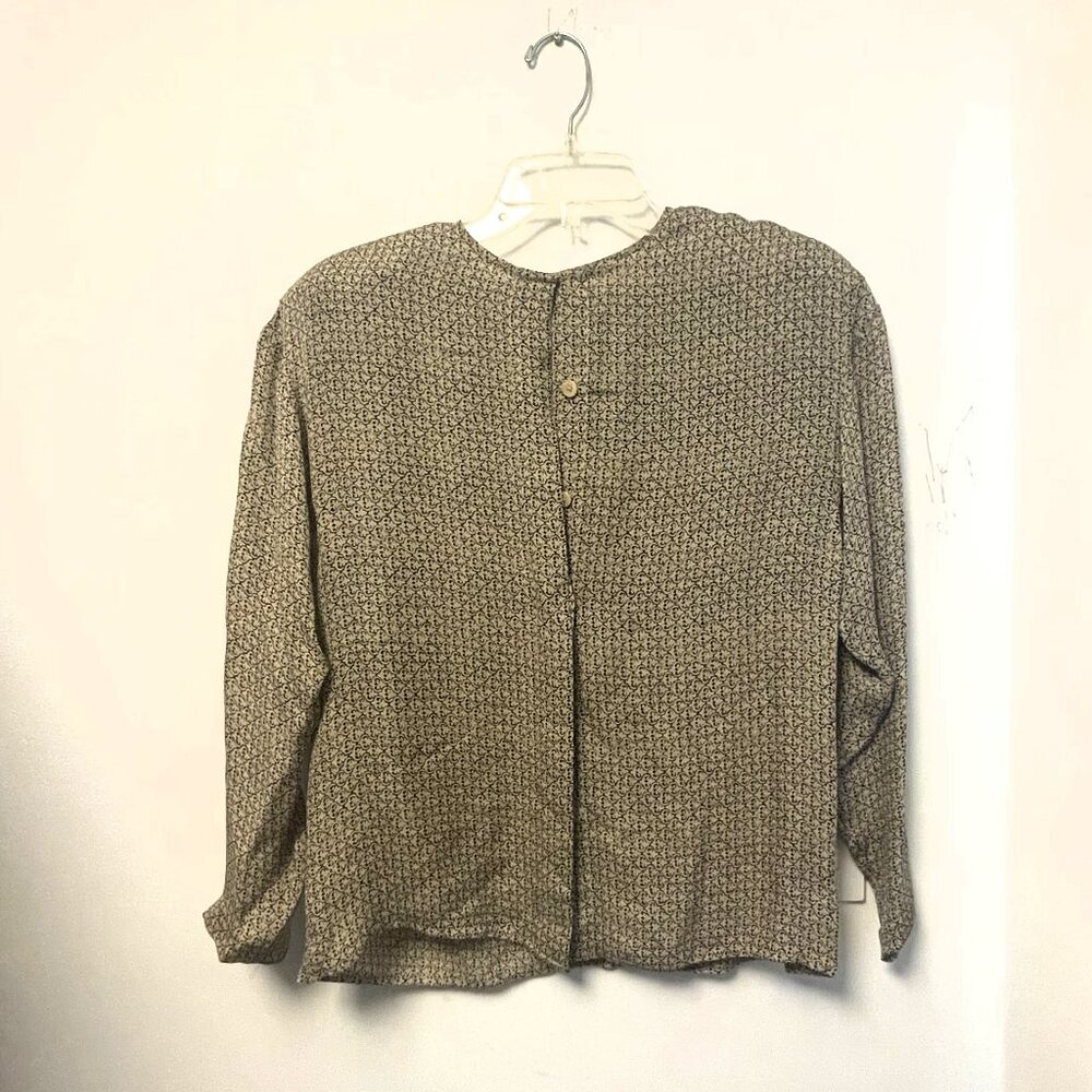 Linda Ellard Ellen Tracy Petite Silk long Sleeve Women Top